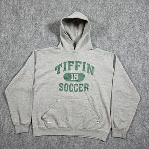 Vintage Russell Athletic Tiffin Soccer Hoodie L Grey